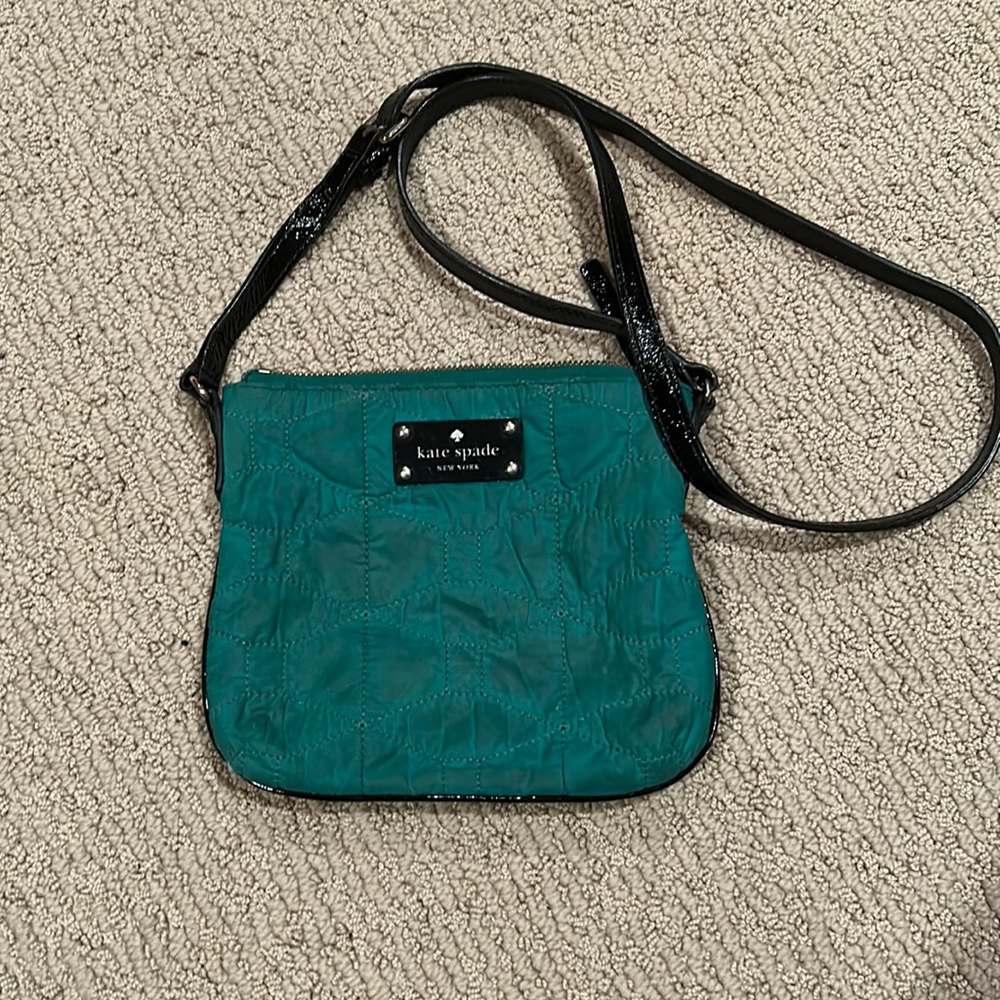 Green Quilted Kate Spade Crossbody Purse
